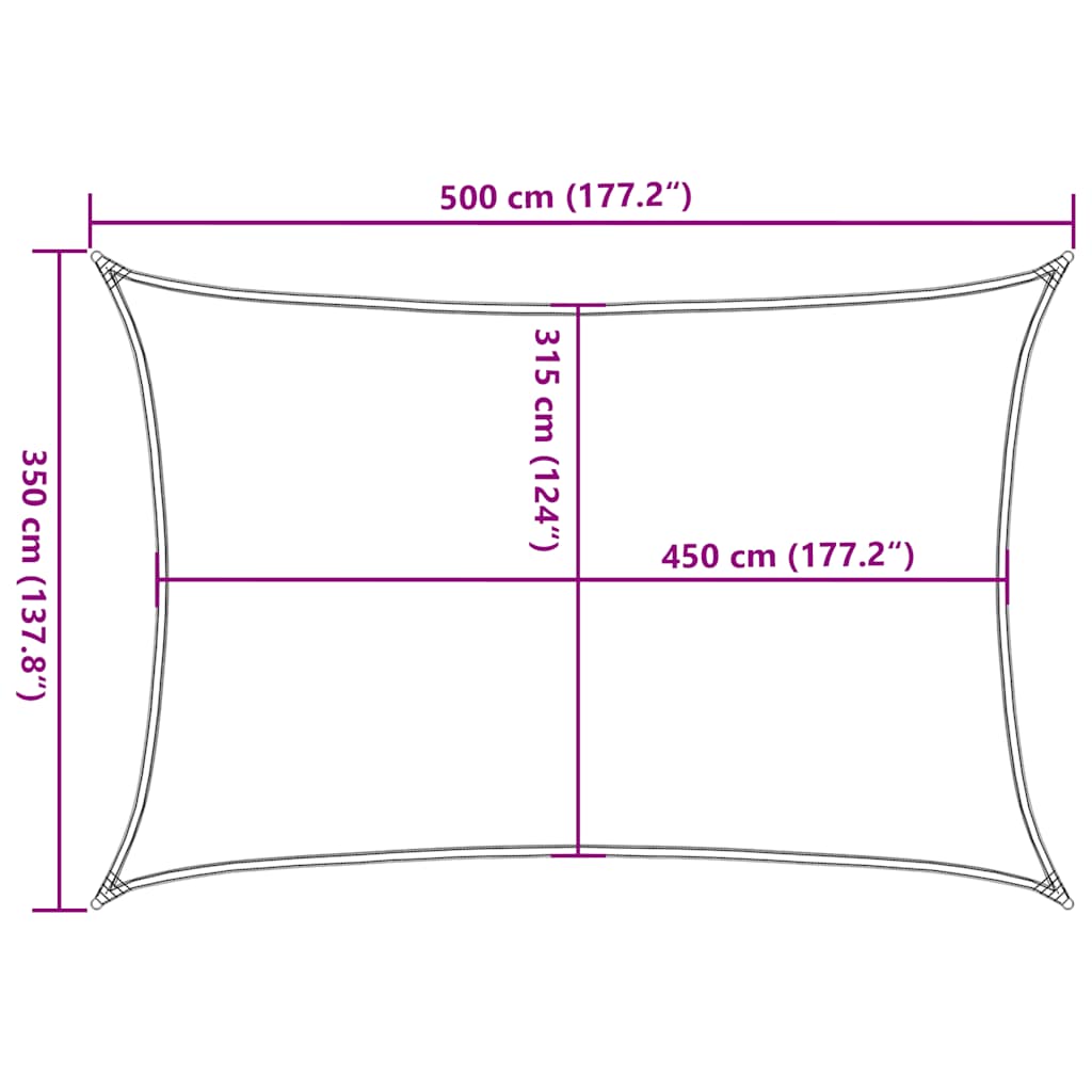 vidaXL Żagiel przeciwsłoneczny, 160 g/m², kremowy, 3,5x5 m, HDPE