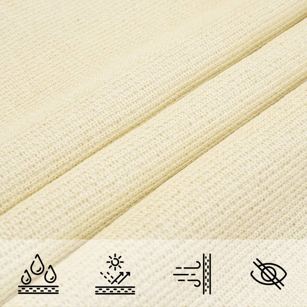vidaXL Żagiel przeciwsłoneczny, 160 g/m², kremowy, 5x6 m, HDPE