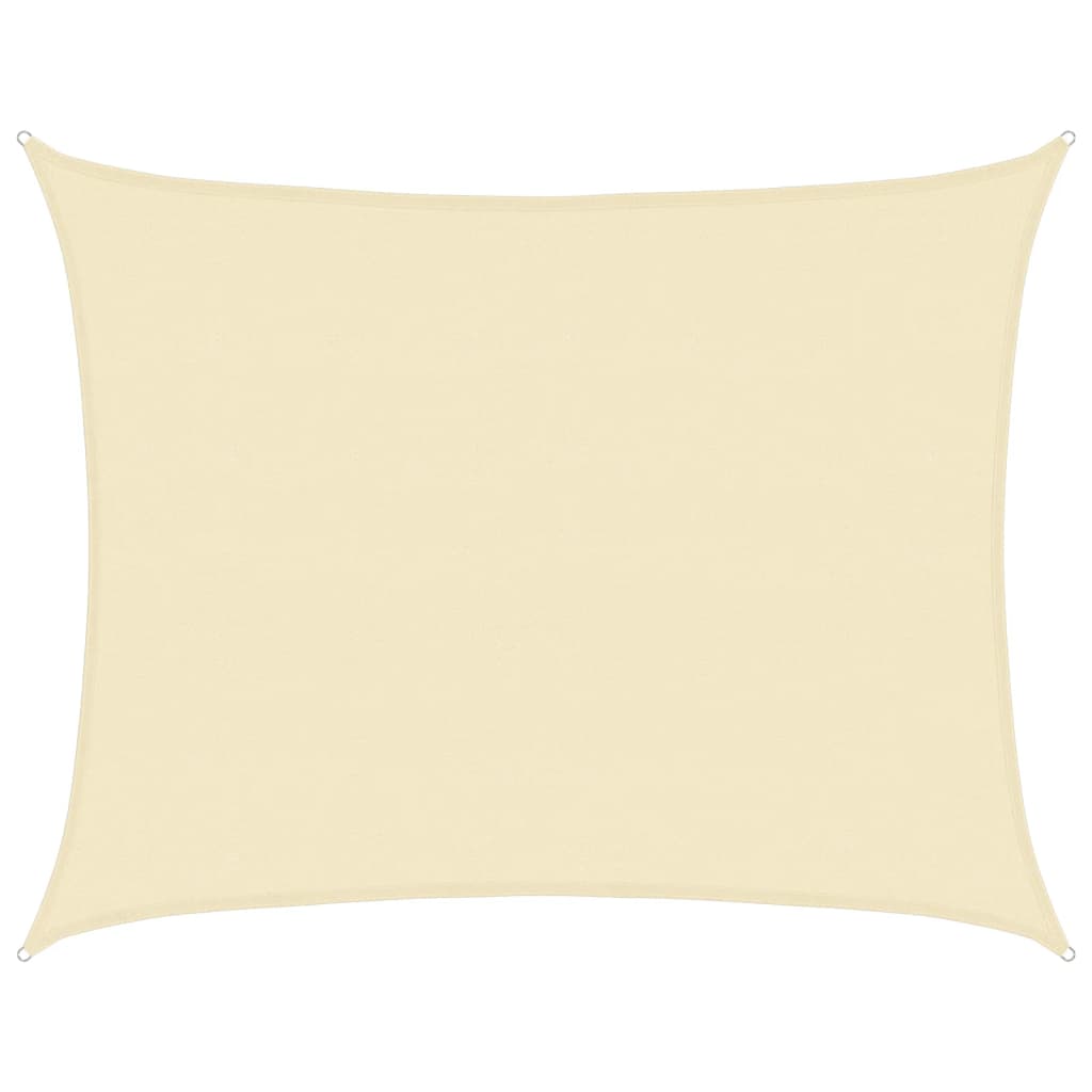 vidaXL Żagiel przeciwsłoneczny, 160 g/m², kremowy, 6x7 m, HDPE