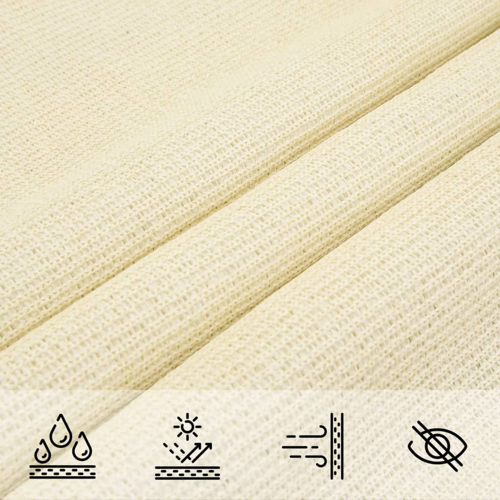 vidaXL Żagiel przeciwsłoneczny, 160 g/m², kremowy, 3x4x4 m, HDPE