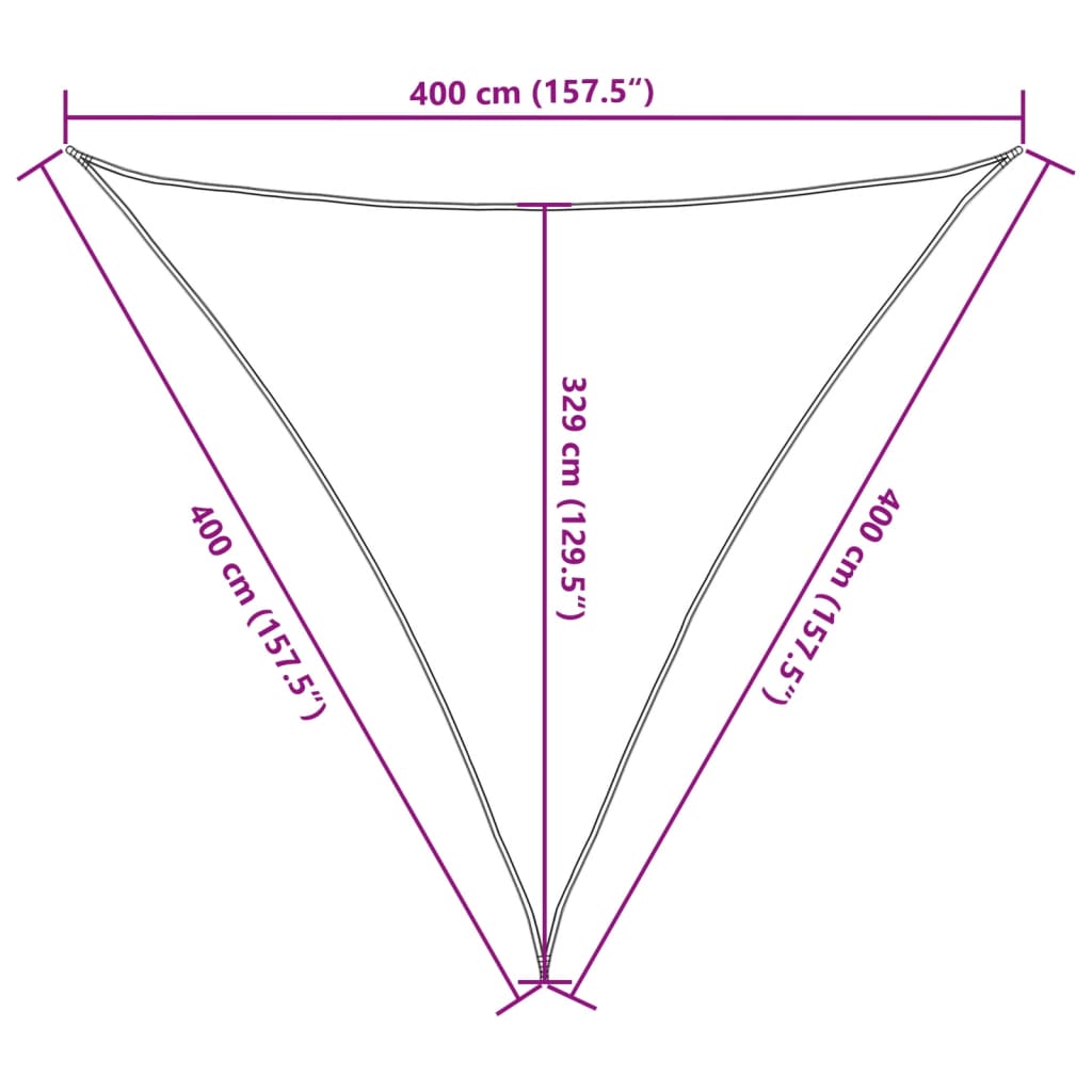 vidaXL Żagiel przeciwsłoneczny, 160 g/m², kremowy, 4x4x4 m, HDPE