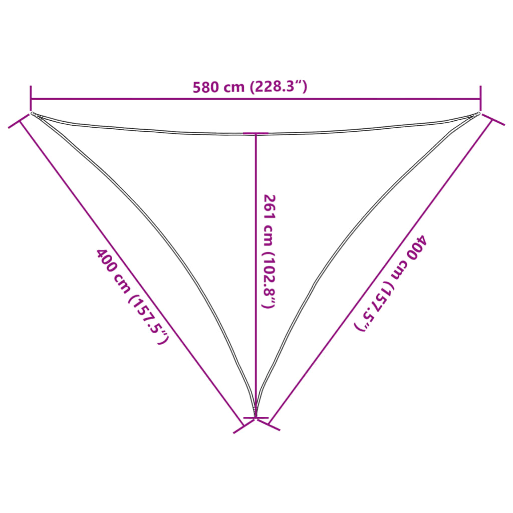 vidaXL Żagiel przeciwsłoneczny, 160 g/m², kremowy, 4x4x5,8 m, HDPE