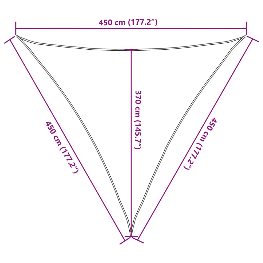 vidaXL Żagiel przeciwsłoneczny, 160 g/m², kremowy, 4,5x4,5x4,5 m, HDPE