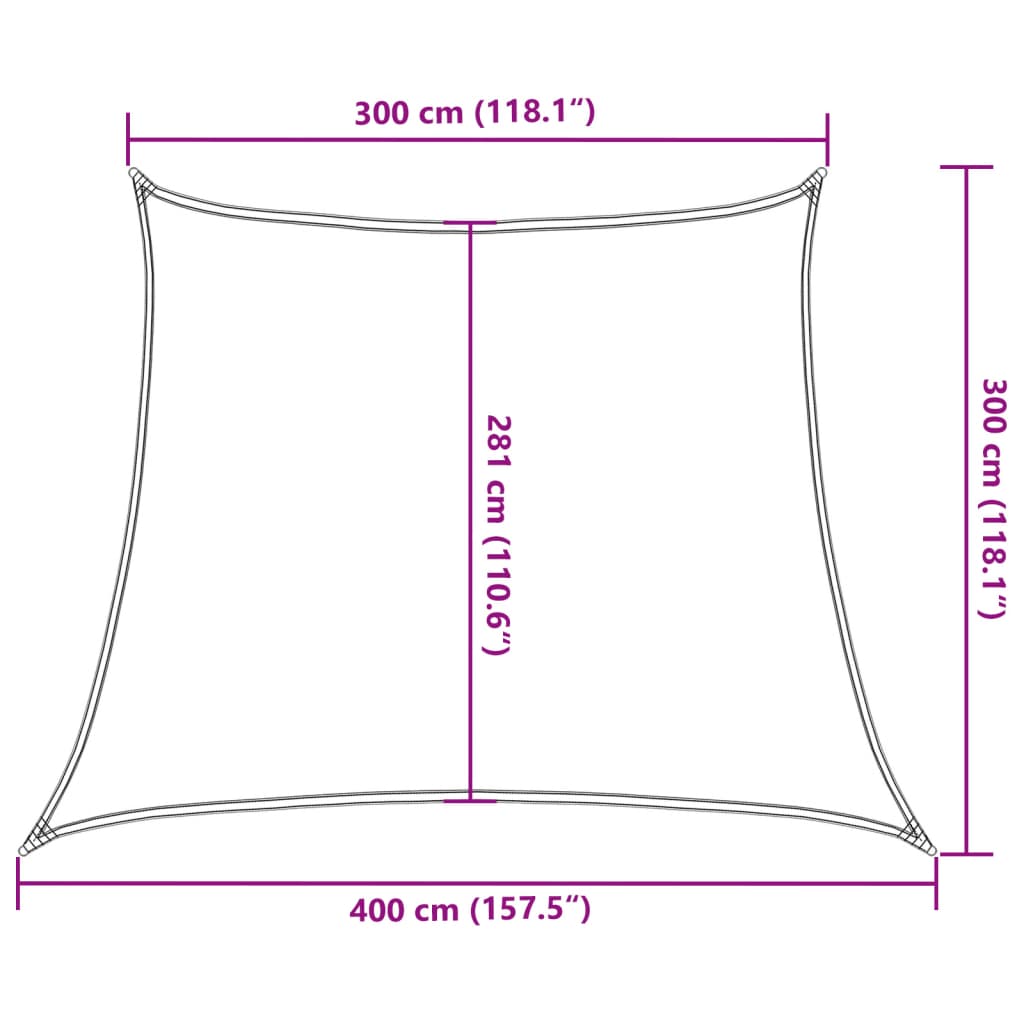 vidaXL Żagiel przeciwsłoneczny, 160 g/m², kremowy, 3/4x3 m, HDPE