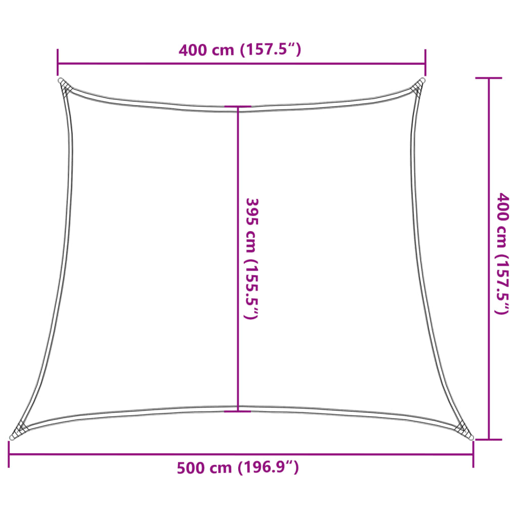 vidaXL Żagiel przeciwsłoneczny, 160 g/m², kremowy, 4/5x4 m, HDPE
