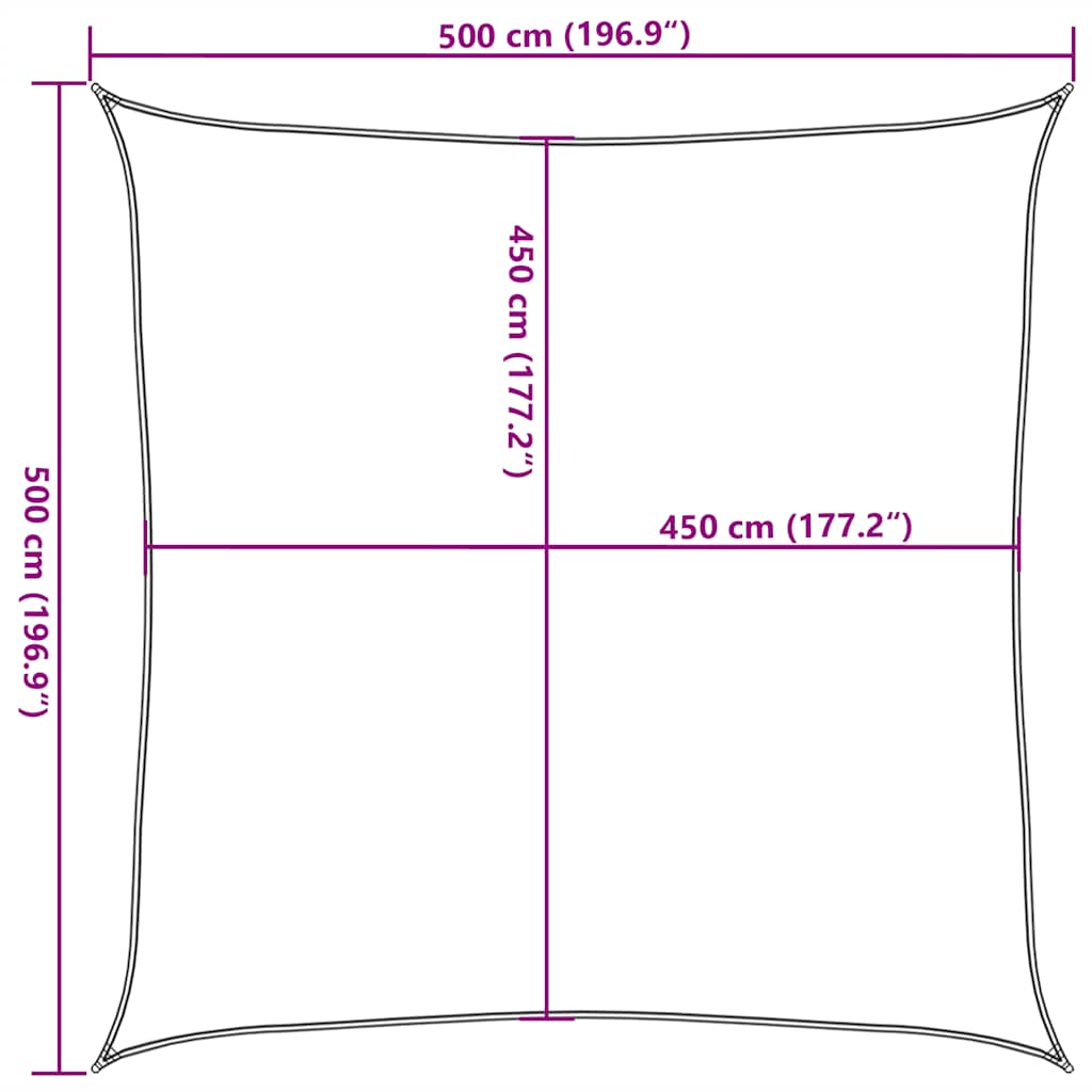 vidaXL Żagiel przeciwsłoneczny, 160 g/m², biały, 5x5 m, HDPE