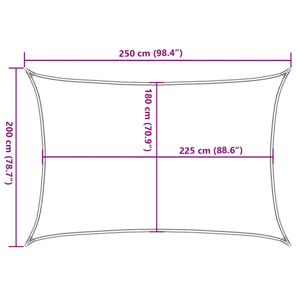 vidaXL Żagiel przeciwsłoneczny, 160 g/m², biały, 2x2,5 m, HDPE