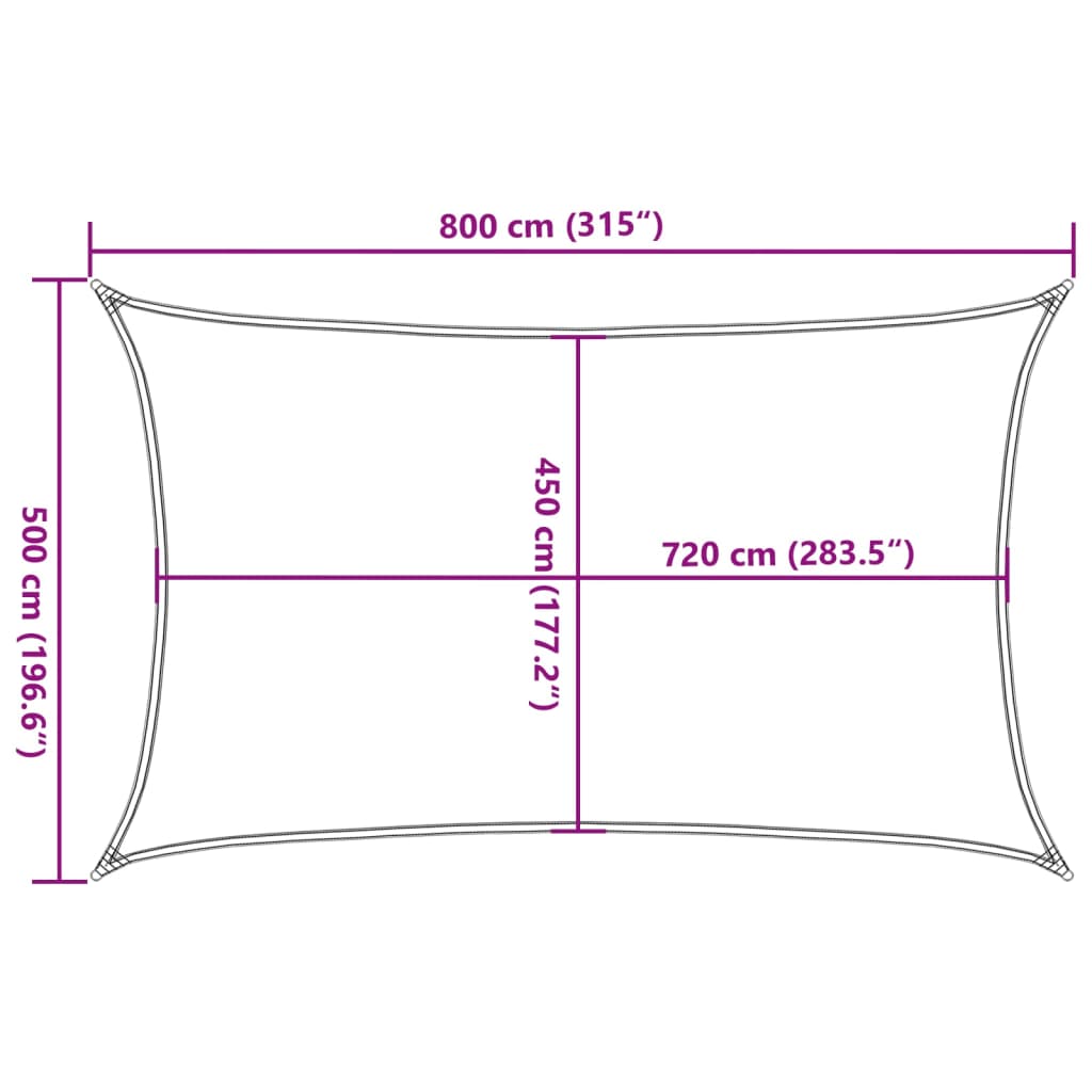 vidaXL Żagiel przeciwsłoneczny, 160 g/m², biały, 5x8 m, HDPE