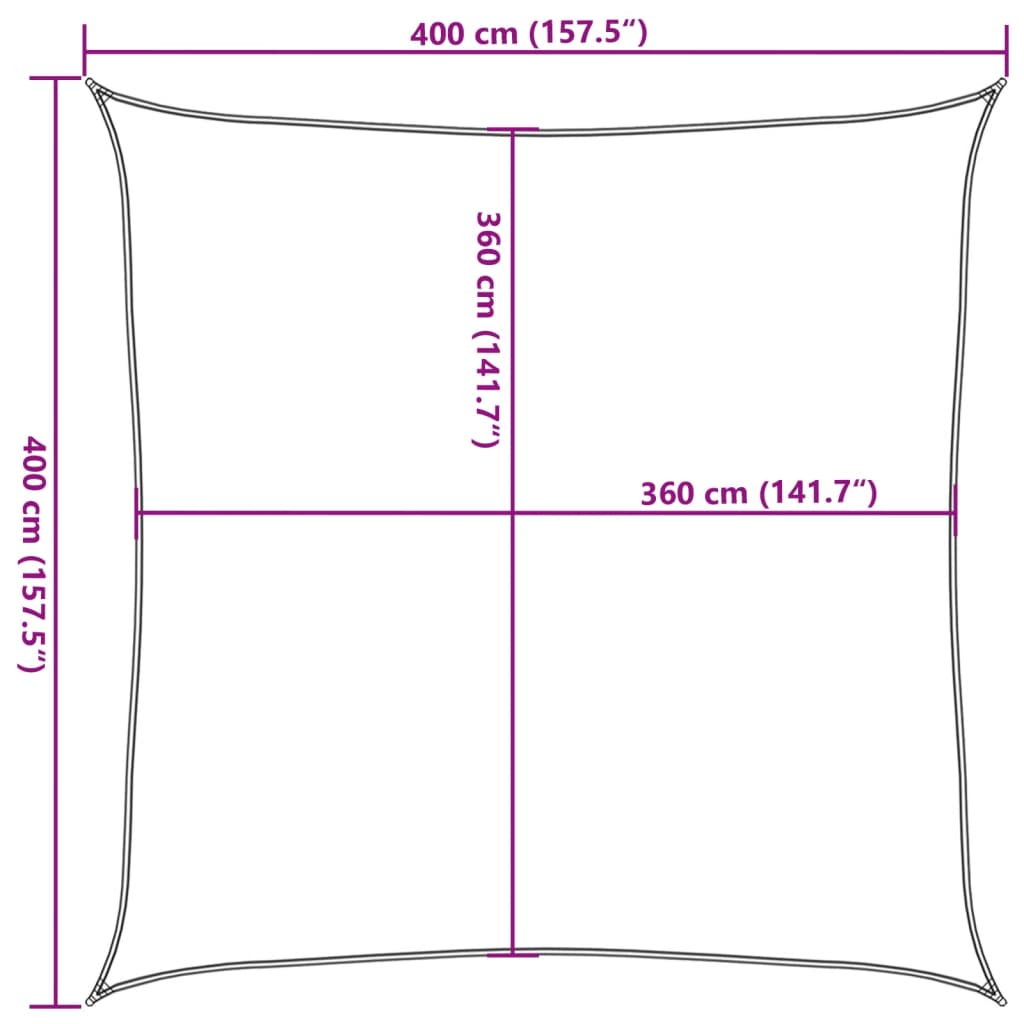 vidaXL Żagiel przeciwsłoneczny, 160 g/m², jasnozielony, 4x4 m, HDPE