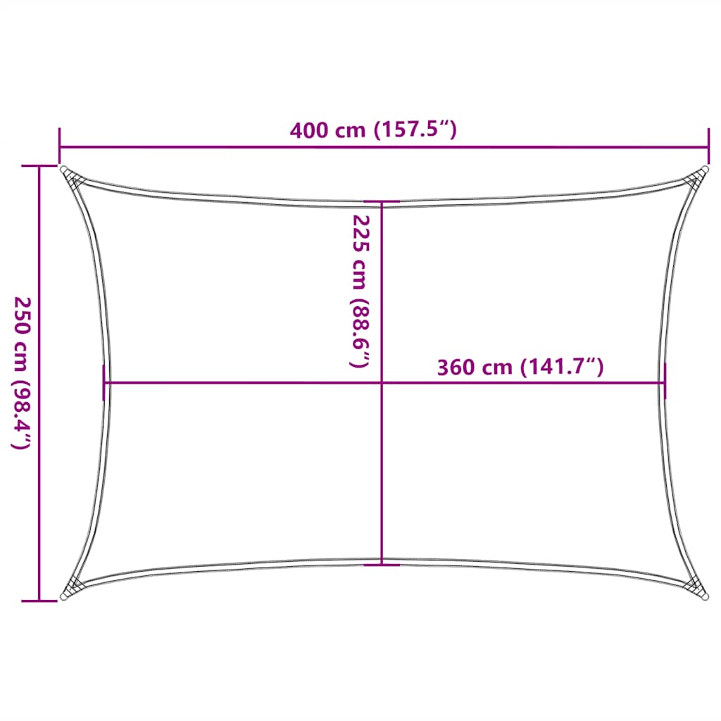 vidaXL Żagiel przeciwsłoneczny, 160 g/m², jasnozielony, 2,5x4 m, HDPE