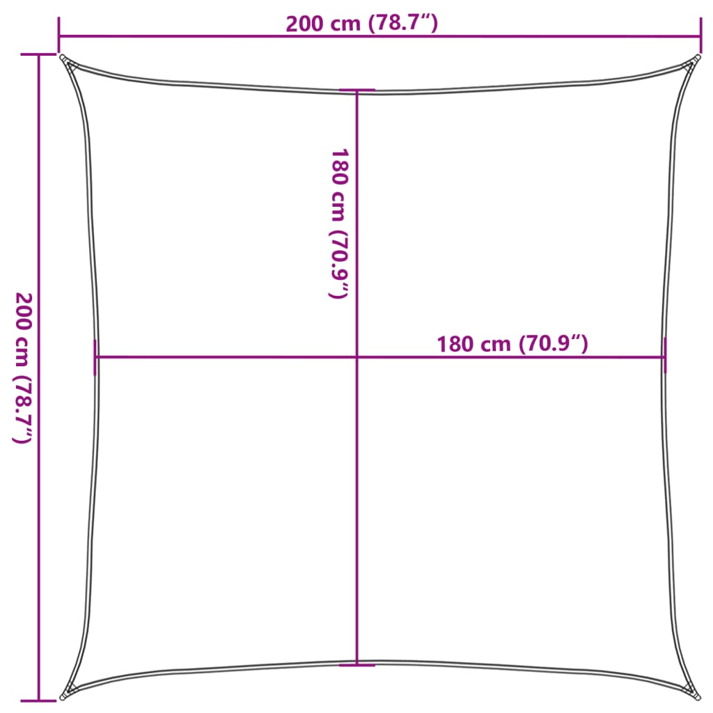 vidaXL Żagiel przeciwsłoneczny, 160 g/m², terakotowy, 2x2 m, HDPE
