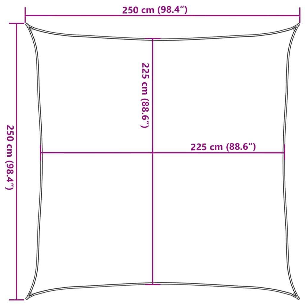vidaXL Żagiel przeciwsłoneczny, 160 g/m², terakotowy, 2,5x2,5 m, HDPE