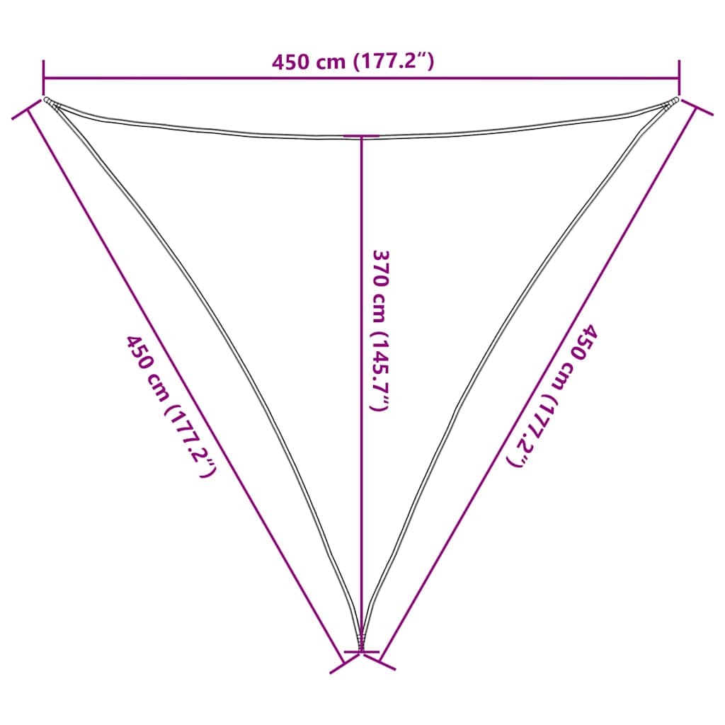 vidaXL Żagiel przeciwsłoneczny 160 g/m², terakota, 4,5x4,5x4,5 m, HDPE