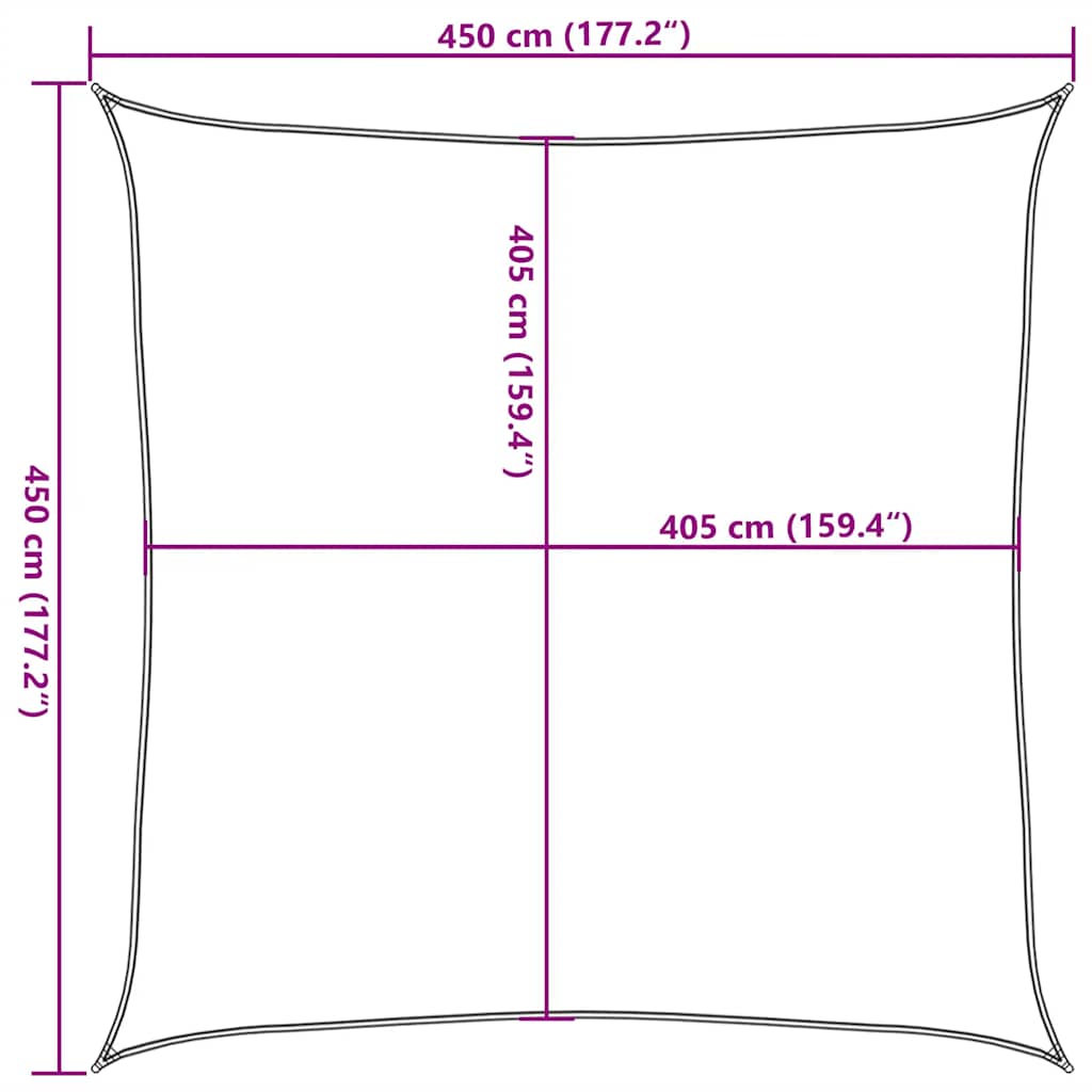 vidaXL Żagiel przeciwsłoneczny, 160 g/m², taupe, 4,5x4,5 m, HDPE