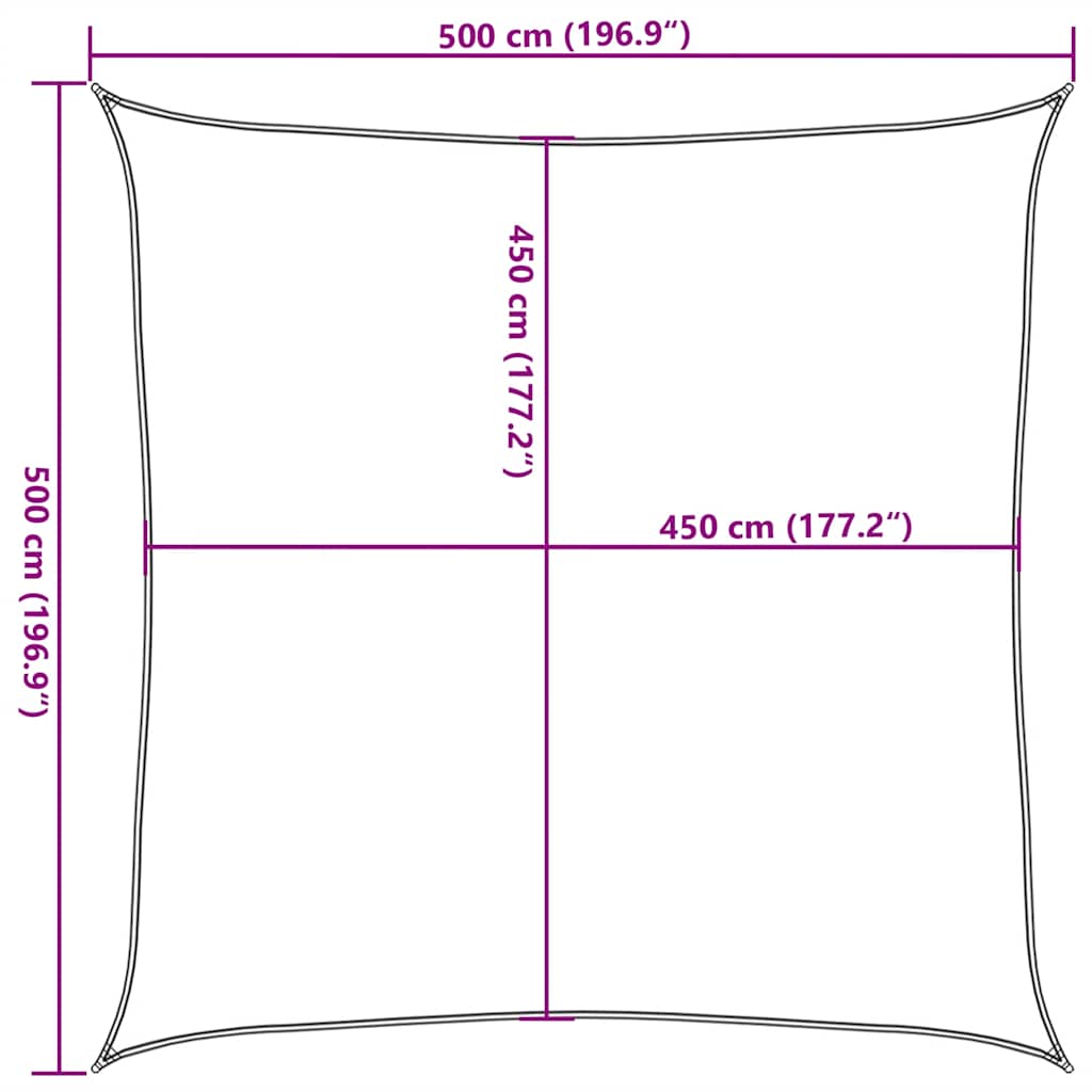 vidaXL Żagiel przeciwsłoneczny, 160 g/m², taupe, 5x5 m, HDPE