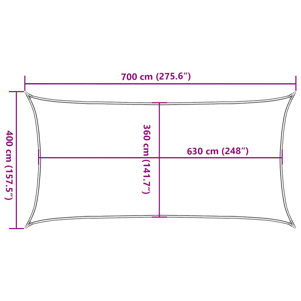 vidaXL Żagiel przeciwsłoneczny, 160 g/m², kolor taupe, 4x7 m, HDPE