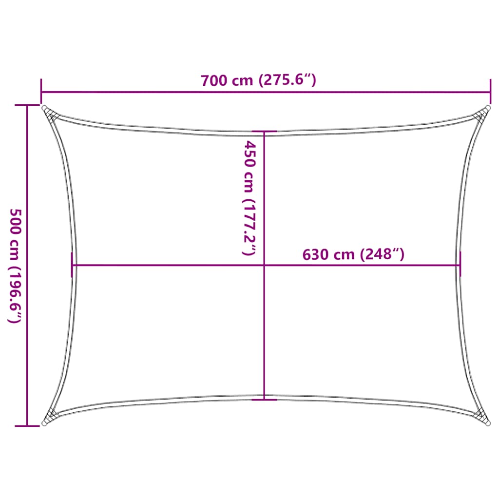 vidaXL Żagiel przeciwsłoneczny, 160 g/m², taupe, 5x7 m, HDPE