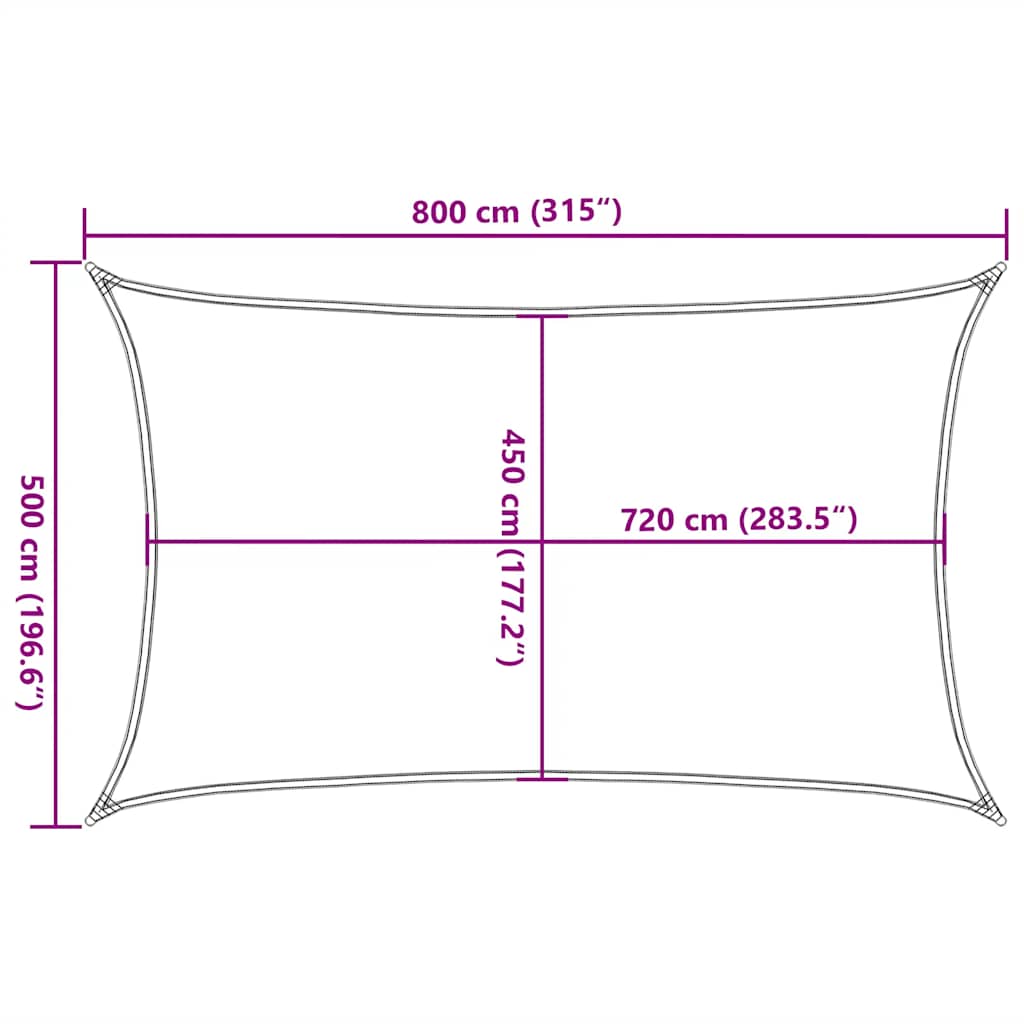 vidaXL Żagiel przeciwsłoneczny, 160 g/m², kolor taupe, 5x8 m, HDPE