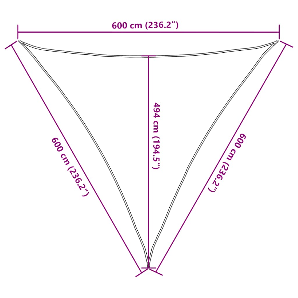 vidaXL Żagiel przeciwsłoneczny, 160 g/m², taupe, 6x6x6 m, HDPE
