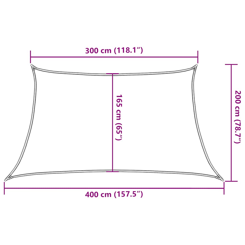 vidaXL Żagiel przeciwsłoneczny, 160 g/m², taupe, 3/4x2 m, HDPE