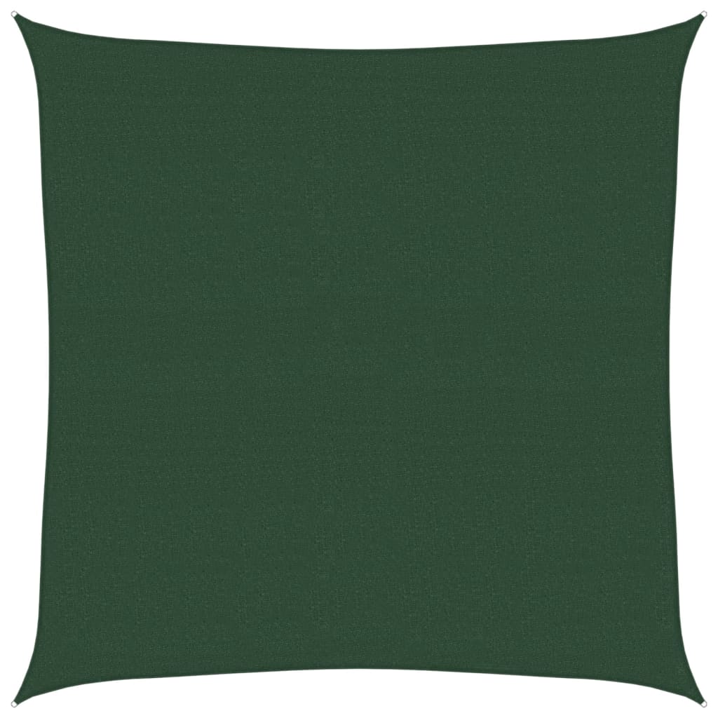 vidaXL Żagiel przeciwsłoneczny, 160 g/m², ciemnozielony, 5x5 m, HDPE