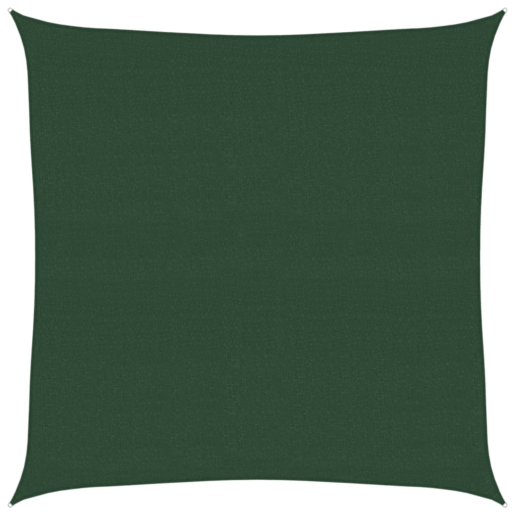vidaXL Żagiel przeciwsłoneczny, 160 g/m², ciemnozielony, 6x6 m, HDPE
