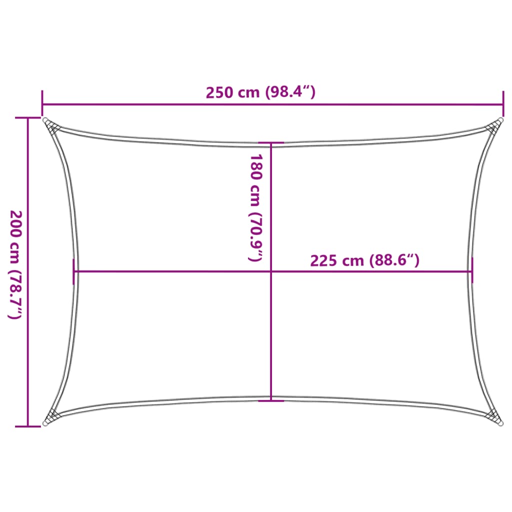 vidaXL Żagiel przeciwsłoneczny, 160 g/m², ciemnozielony, 2x2,5 m, HDPE