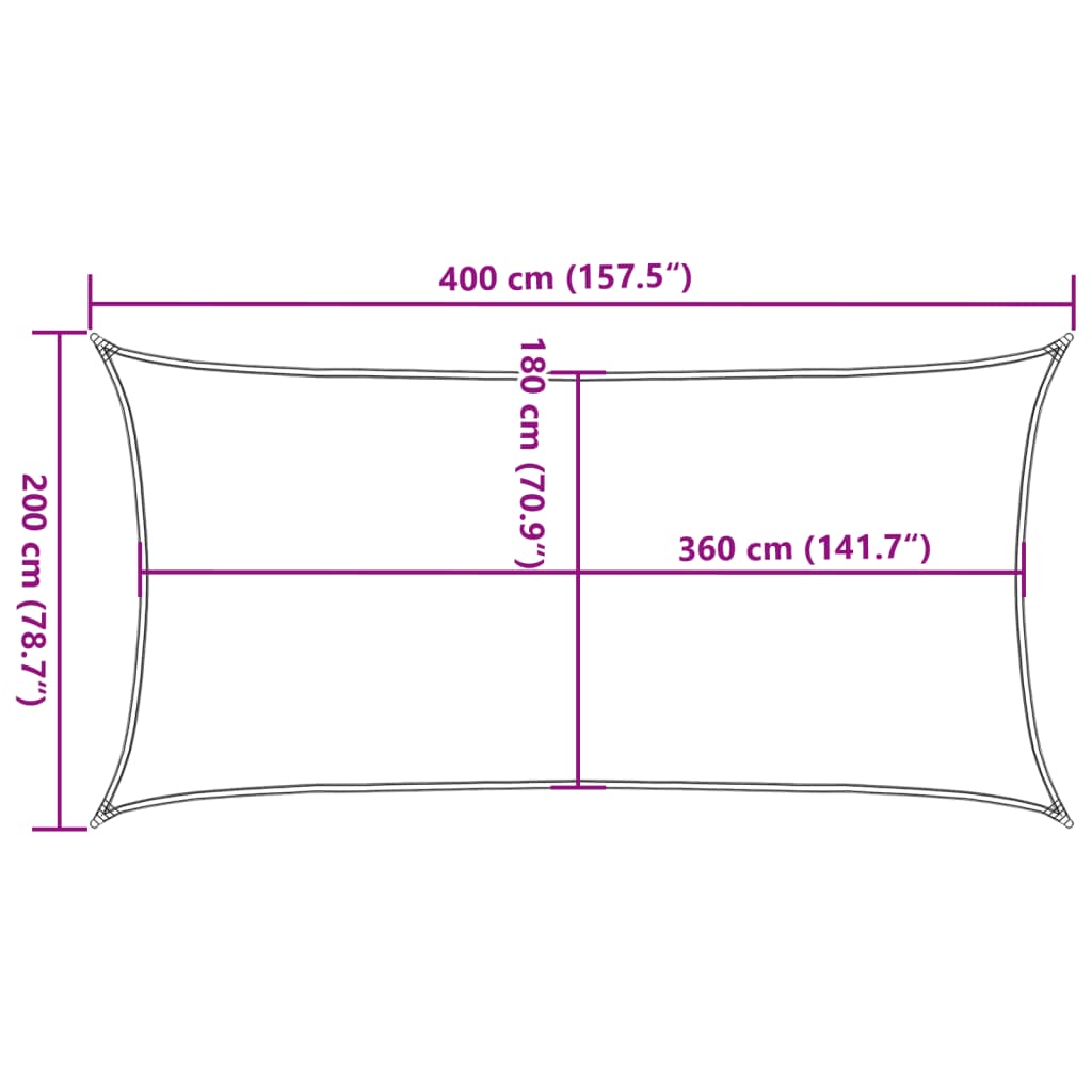 vidaXL Żagiel przeciwsłoneczny, 160 g/m², ciemnozielony, 2x4 m, HDPE