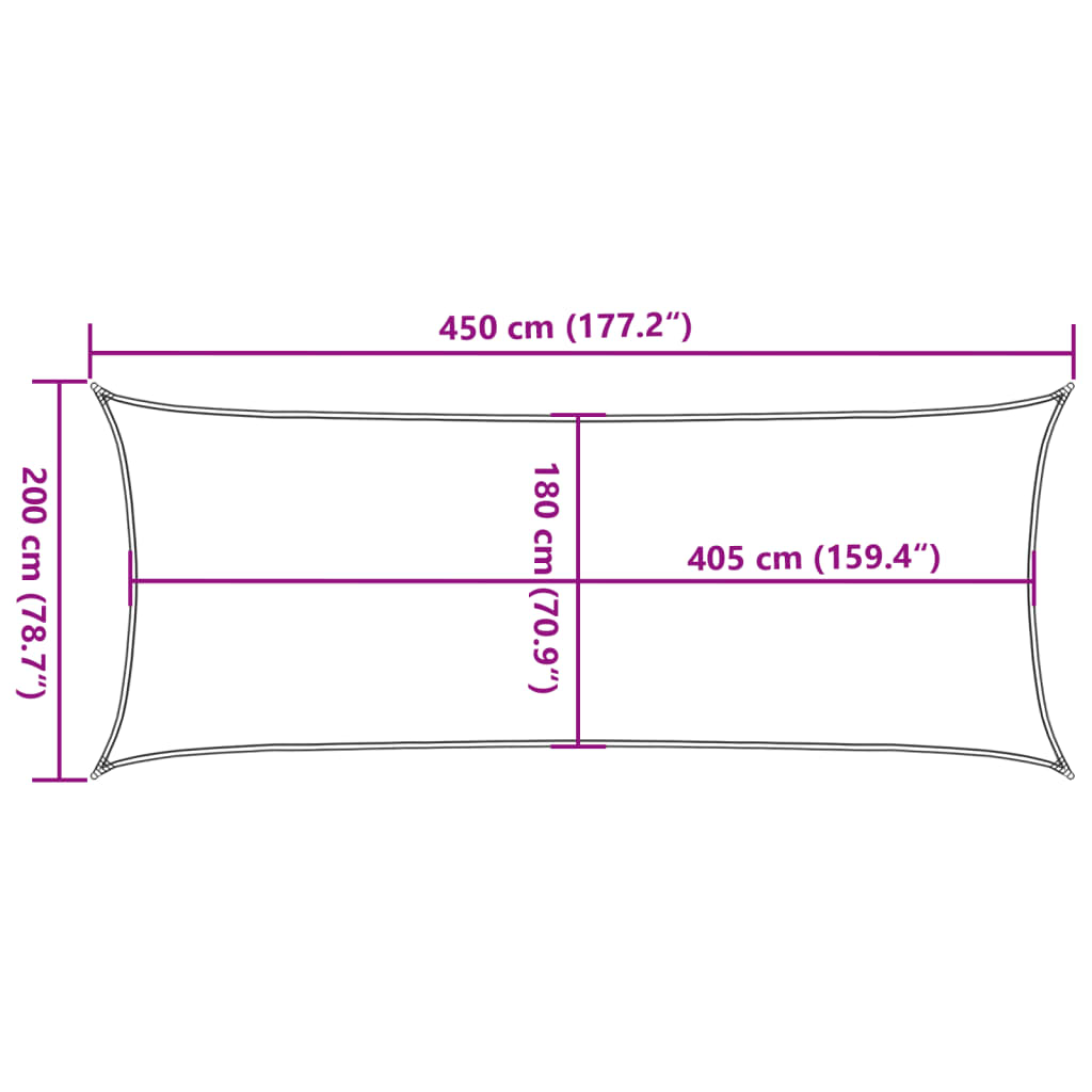 vidaXL Żagiel przeciwsłoneczny, 160 g/m², ciemnozielony, 2x4,5 m, HDPE