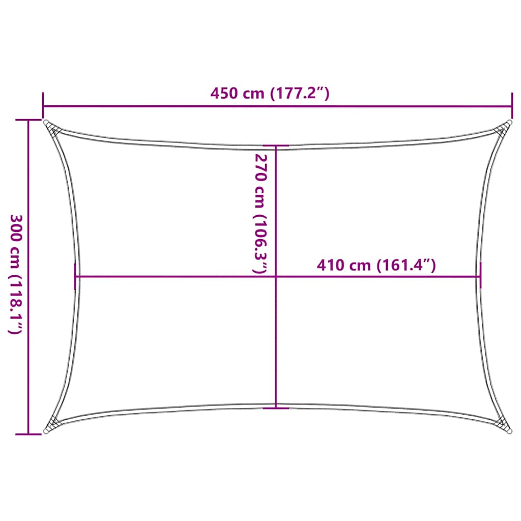 vidaXL Żagiel przeciwsłoneczny, 160 g/m², ciemnozielony, 3x4,5 m, HDPE