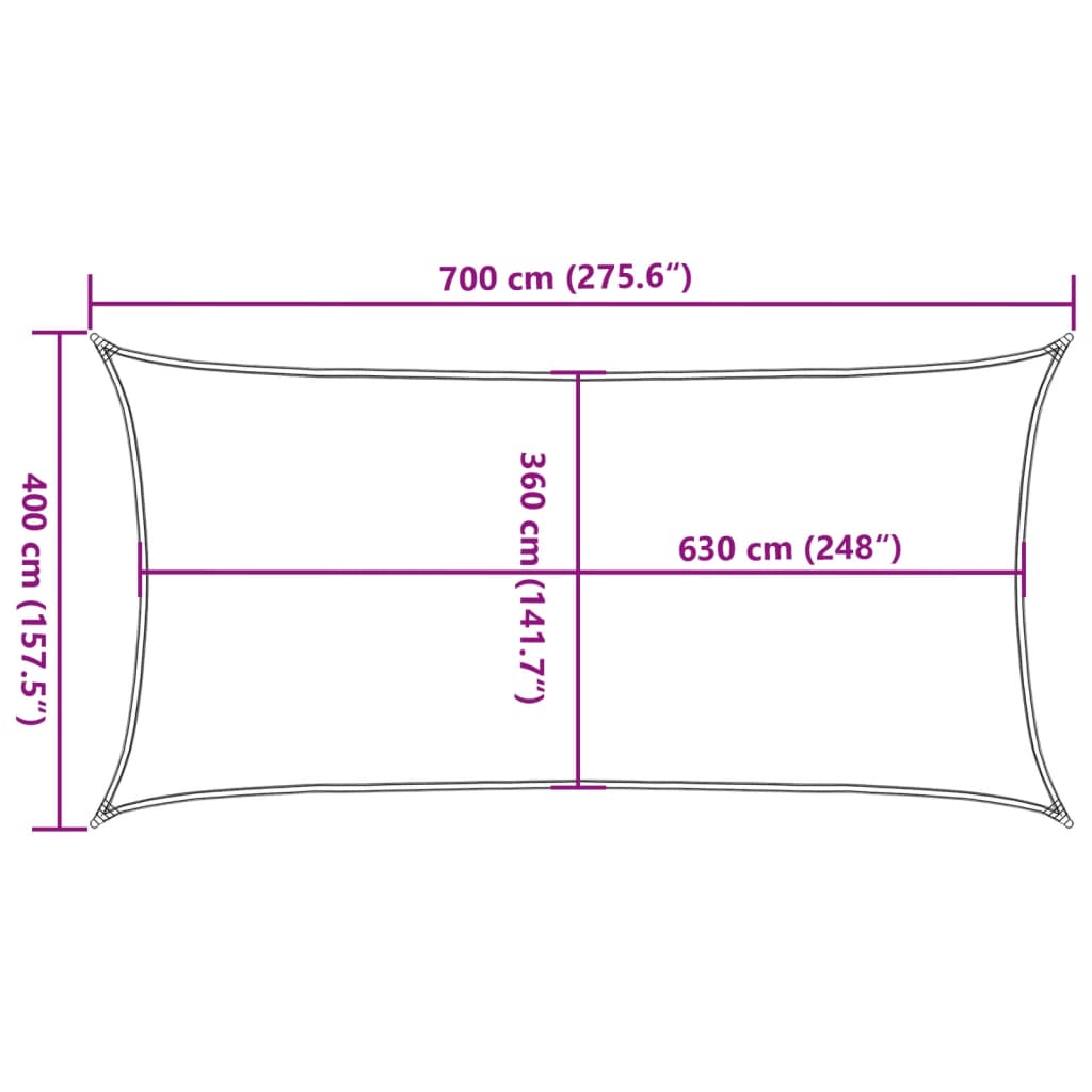 vidaXL Żagiel przeciwsłoneczny, 160 g/m², ciemnozielony, 4x7 m, HDPE