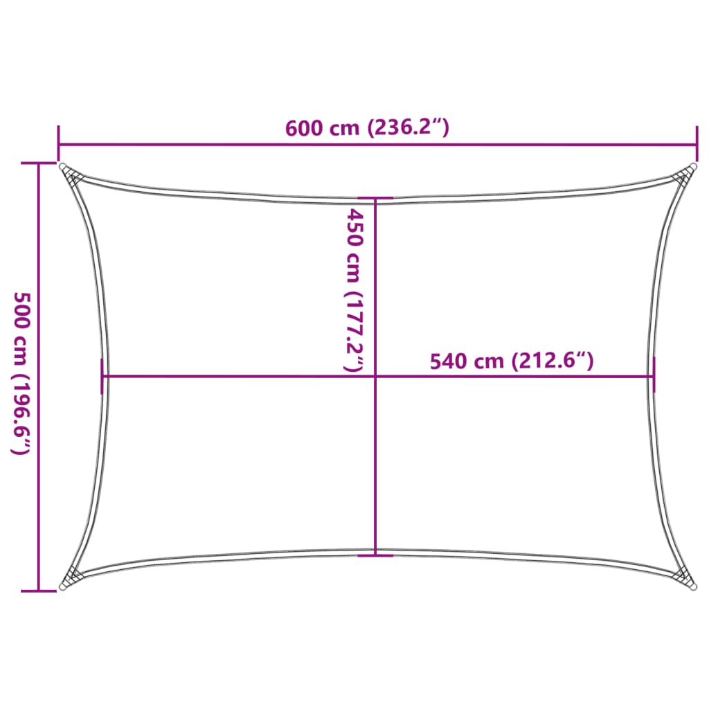vidaXL Żagiel przeciwsłoneczny, 160 g/m², ciemnozielony, 5x6 m, HDPE