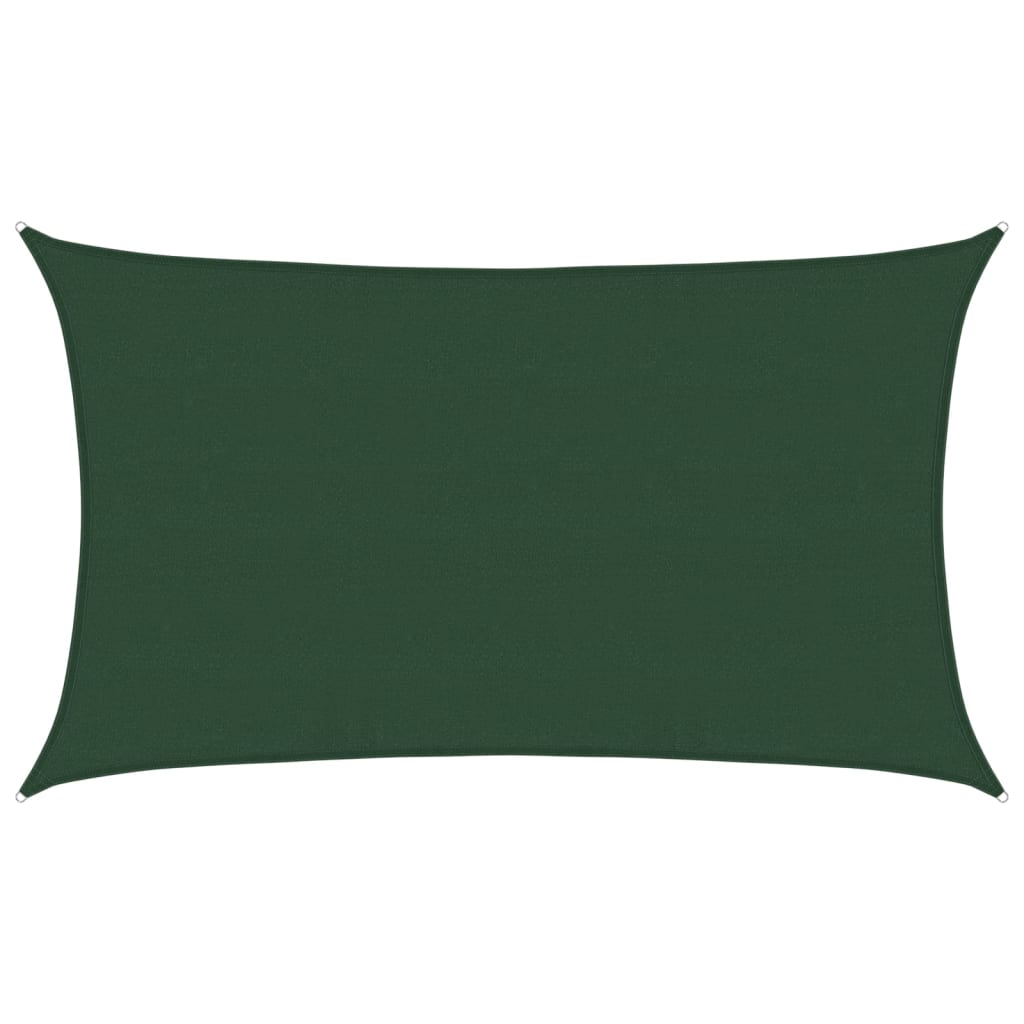 vidaXL Żagiel przeciwsłoneczny, 160 g/m², ciemnozielony, 5x8 m, HDPE