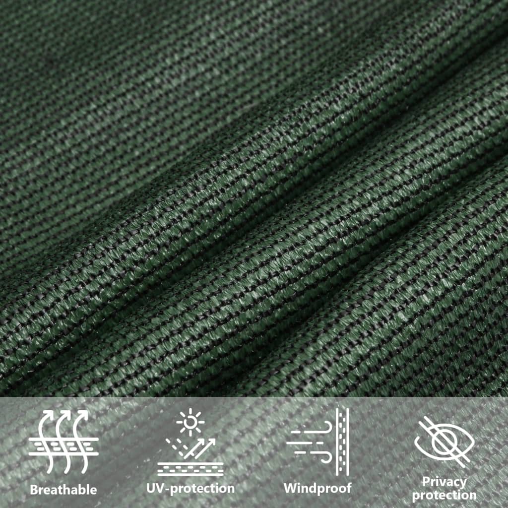 vidaXL Żagiel przeciwsłoneczny, 160 g/m², ciemnozielony, 6x8 m, HDPE