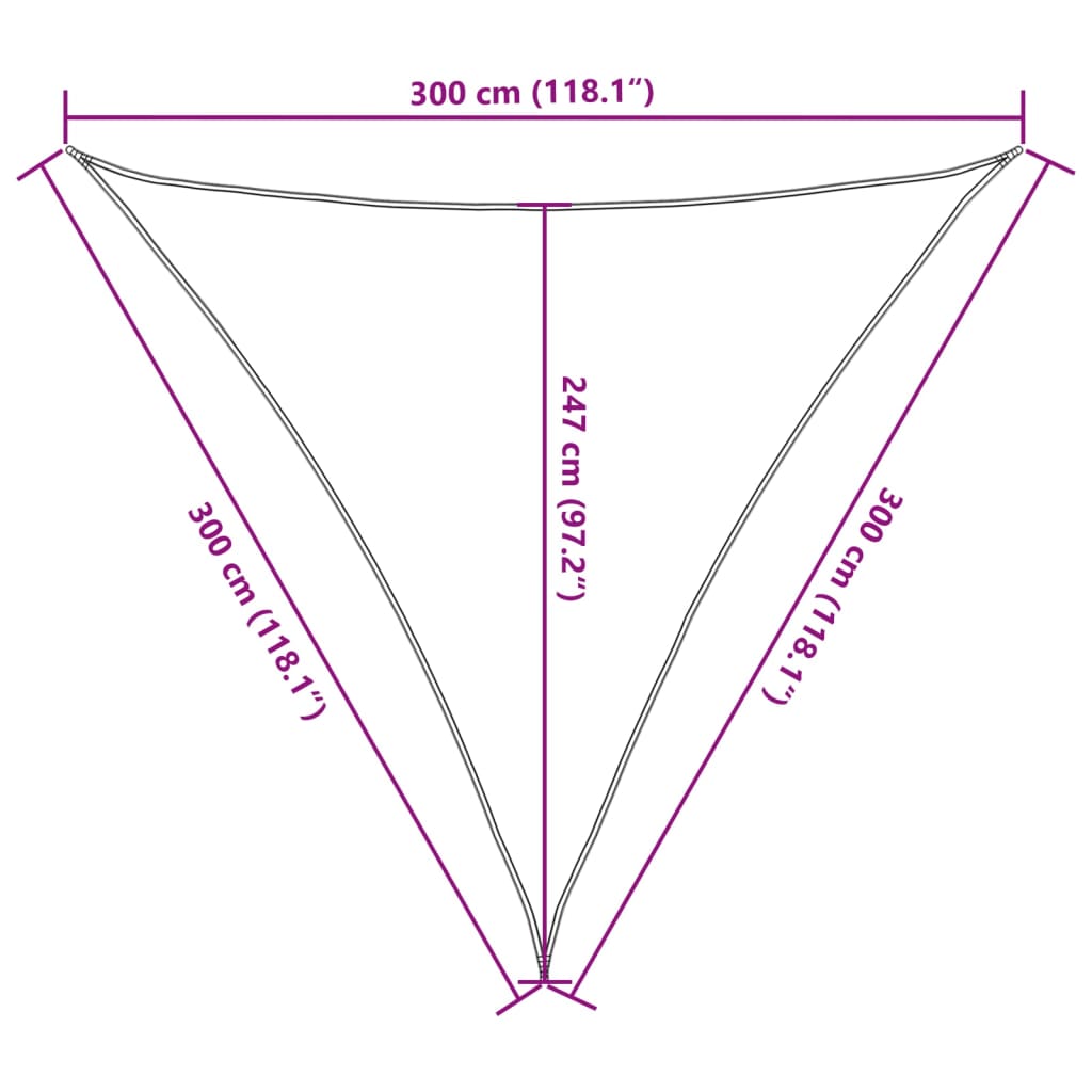 vidaXL Żagiel przeciwsłoneczny, 160 g/m², ciemnozielony, 3x3x3 m, HDPE