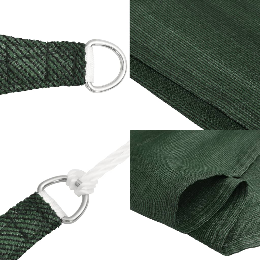vidaXL Żagiel przeciwsłoneczny, 160 g/m², ciemnozielony, 3,6x3,6x3,6 m