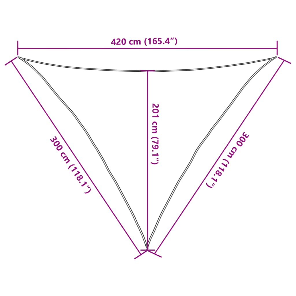 vidaXL Żagiel przeciwsłoneczny 160 g/m² ciemnozielony, 3x3x4,2 m, HDPE