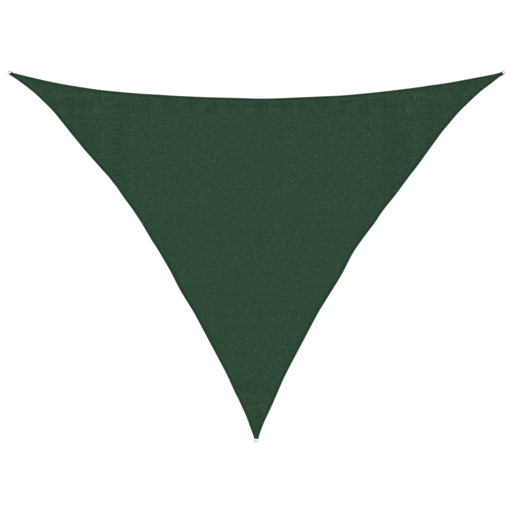 vidaXL Żagiel przeciwsłoneczny, 160 g/m², ciemnozielony, 3,5x3,5x4,9 m