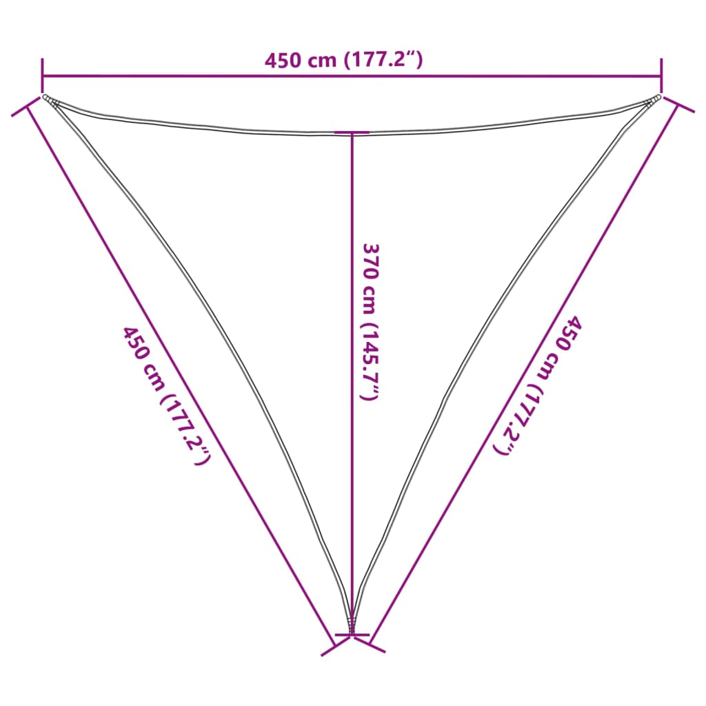 vidaXL Żagiel przeciwsłoneczny, 160 g/m², ciemnozielony, 4,5x4,5x4,5 m