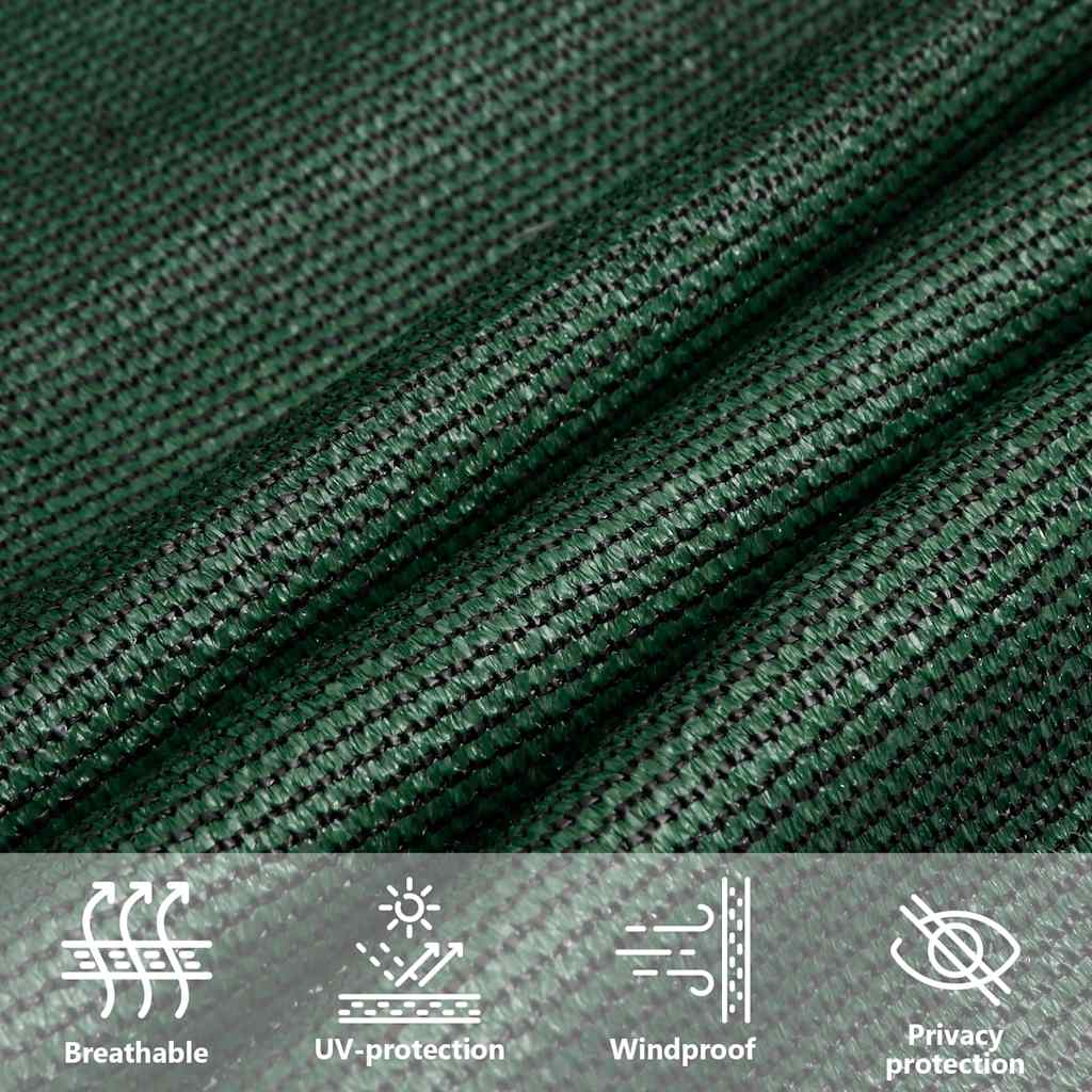 vidaXL Żagiel przeciwsłoneczny, 160 g/m², ciemnozielony, 5x7x7 m, HDPE