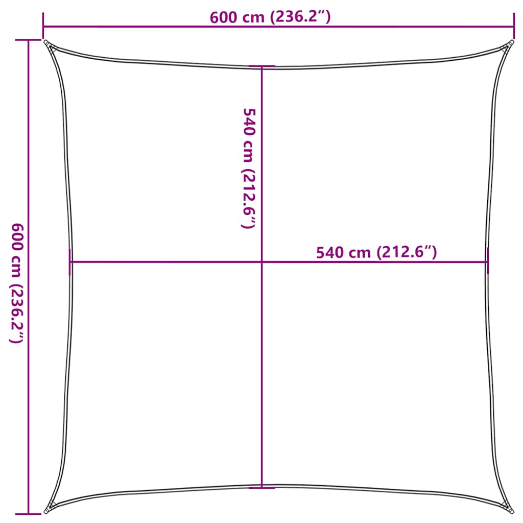 vidaXL Żagiel przeciwsłoneczny, 160 g/m², niebieski, 6x6 m, HDPE