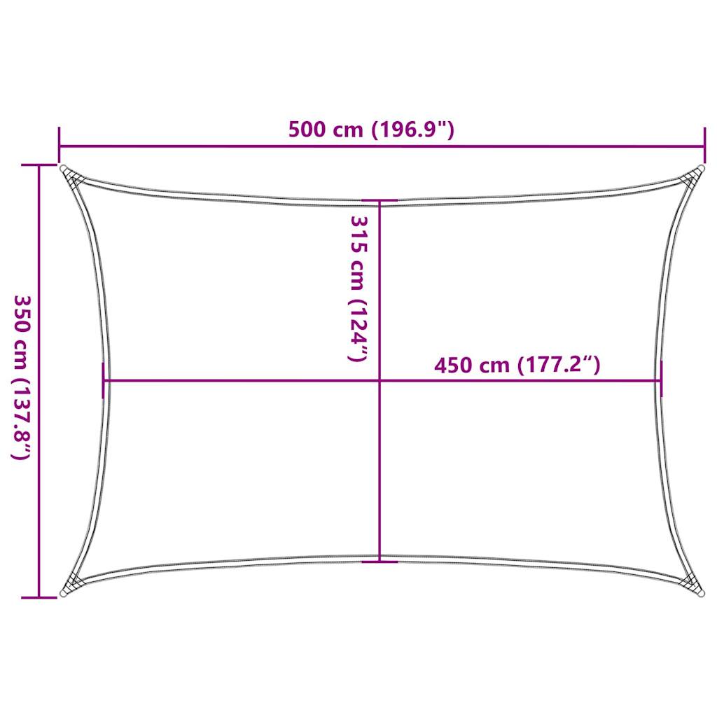vidaXL Żagiel przeciwsłoneczny, 160 g/m², niebieski, 3,5x5 m, HDPE