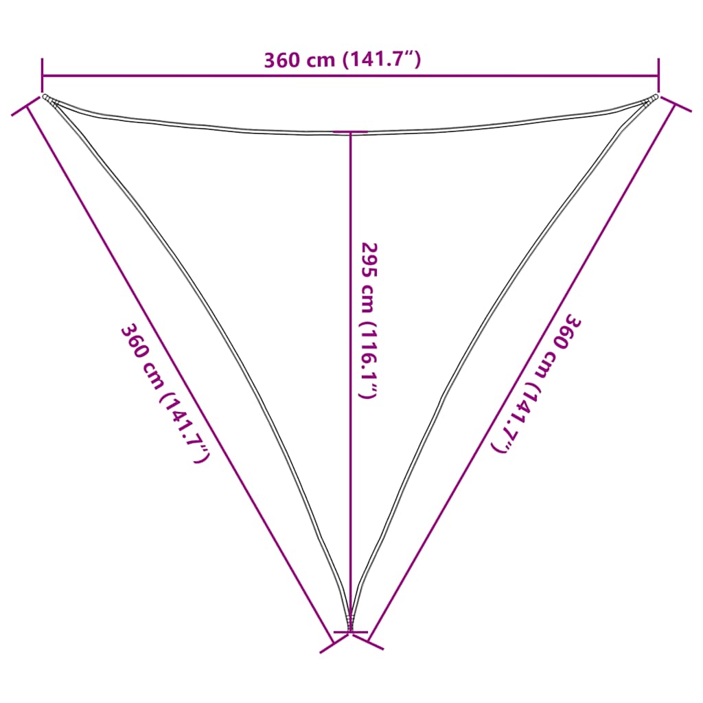 vidaXL Żagiel przeciwsłoneczny, 160 g/m², niebieski, 3,6x3,6x3,6 m