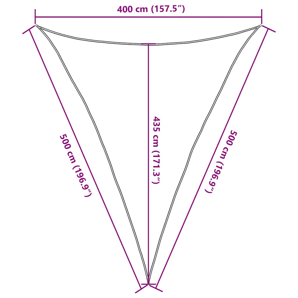 vidaXL Żagiel przeciwsłoneczny, 160 g/m², niebieski, 4x5x5 m, HDPE