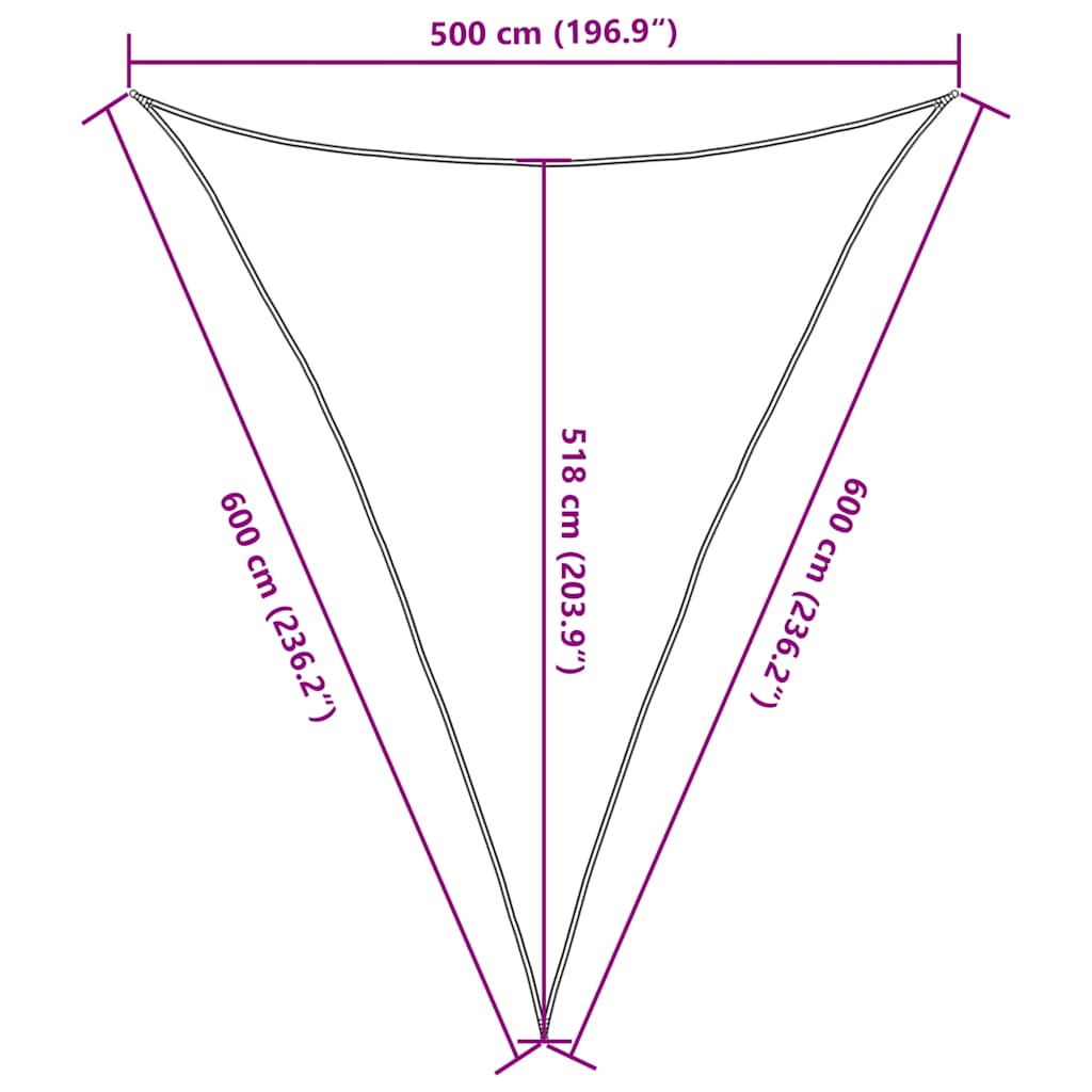 vidaXL Żagiel przeciwsłoneczny, 160 g/m², niebieski, 5x6x6 m, HDPE