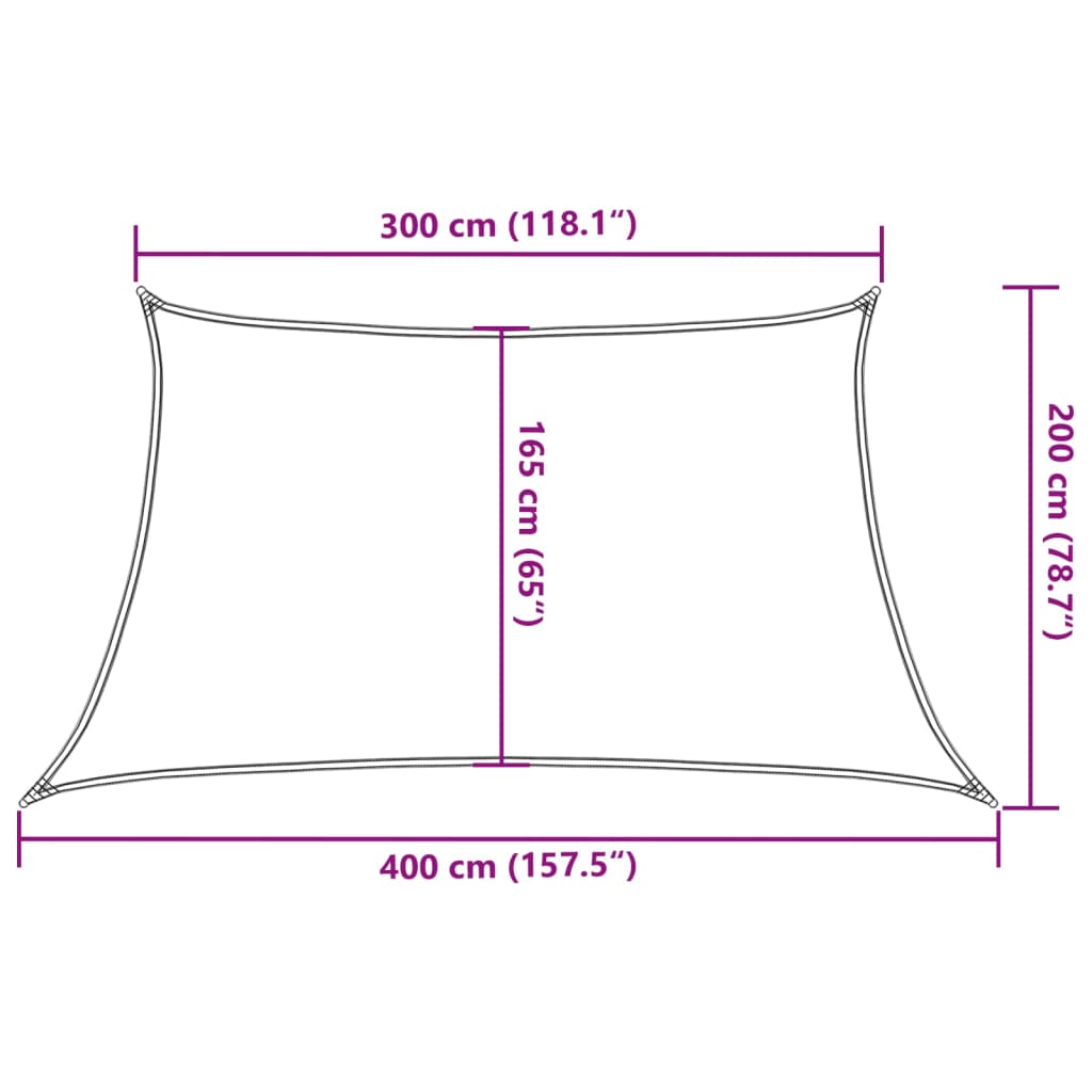 vidaXL Żagiel przeciwsłoneczny, 160 g/m², niebieski, 3/4x2 m, HDPE