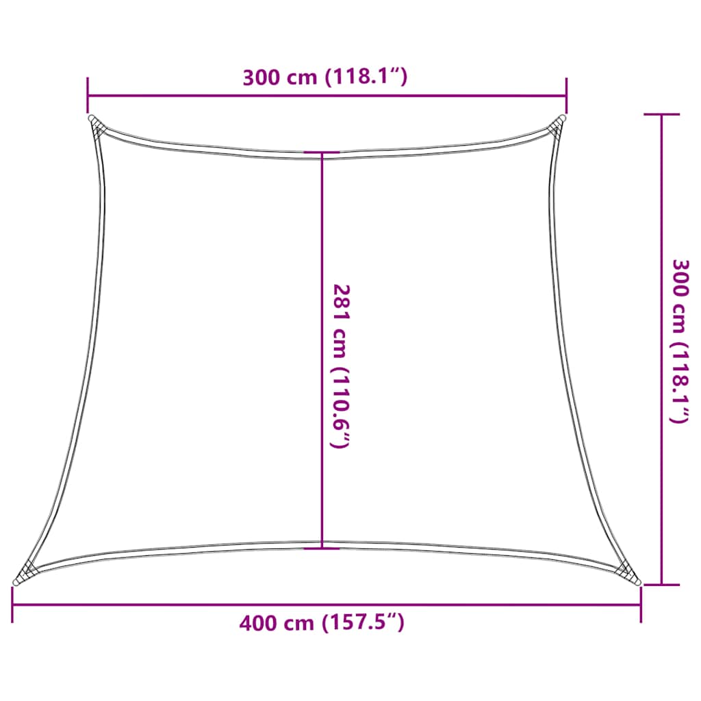 vidaXL Żagiel przeciwsłoneczny, 160 g/m², niebieski, 3/4x3 m, HDPE