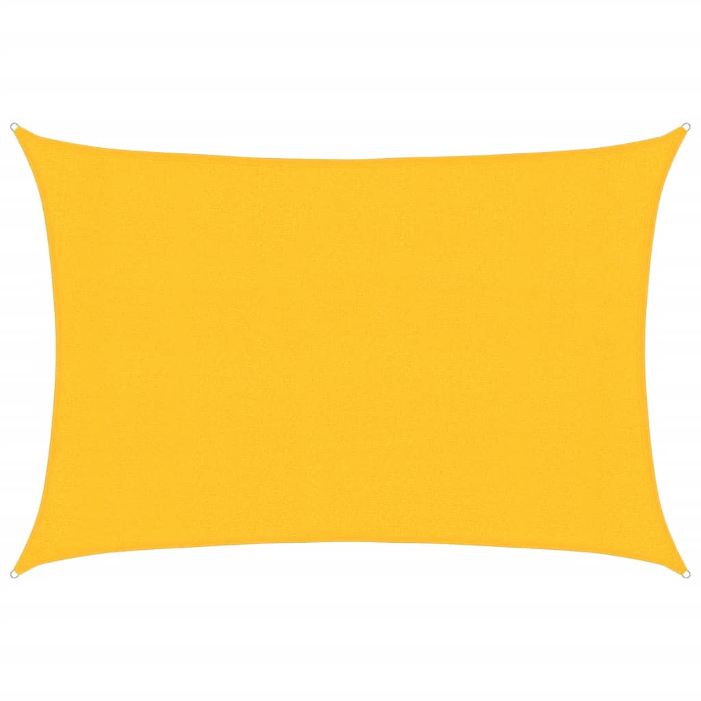 vidaXL Żagiel przeciwsłoneczny, 160 g/m², żółty, 3x4 m, HDPE