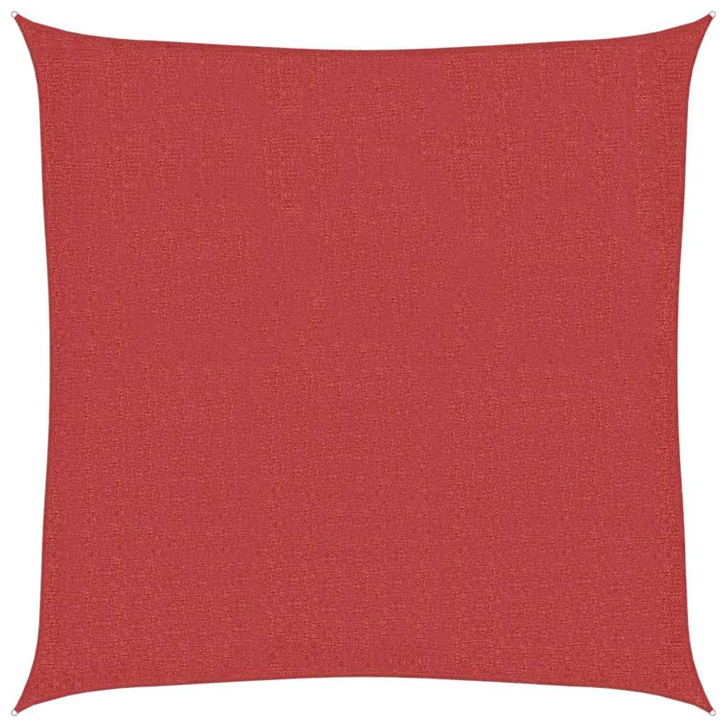 vidaXL Żagiel przeciwsłoneczny, 160 g/m², czerwony, 3,6x3,6 m, HDPE