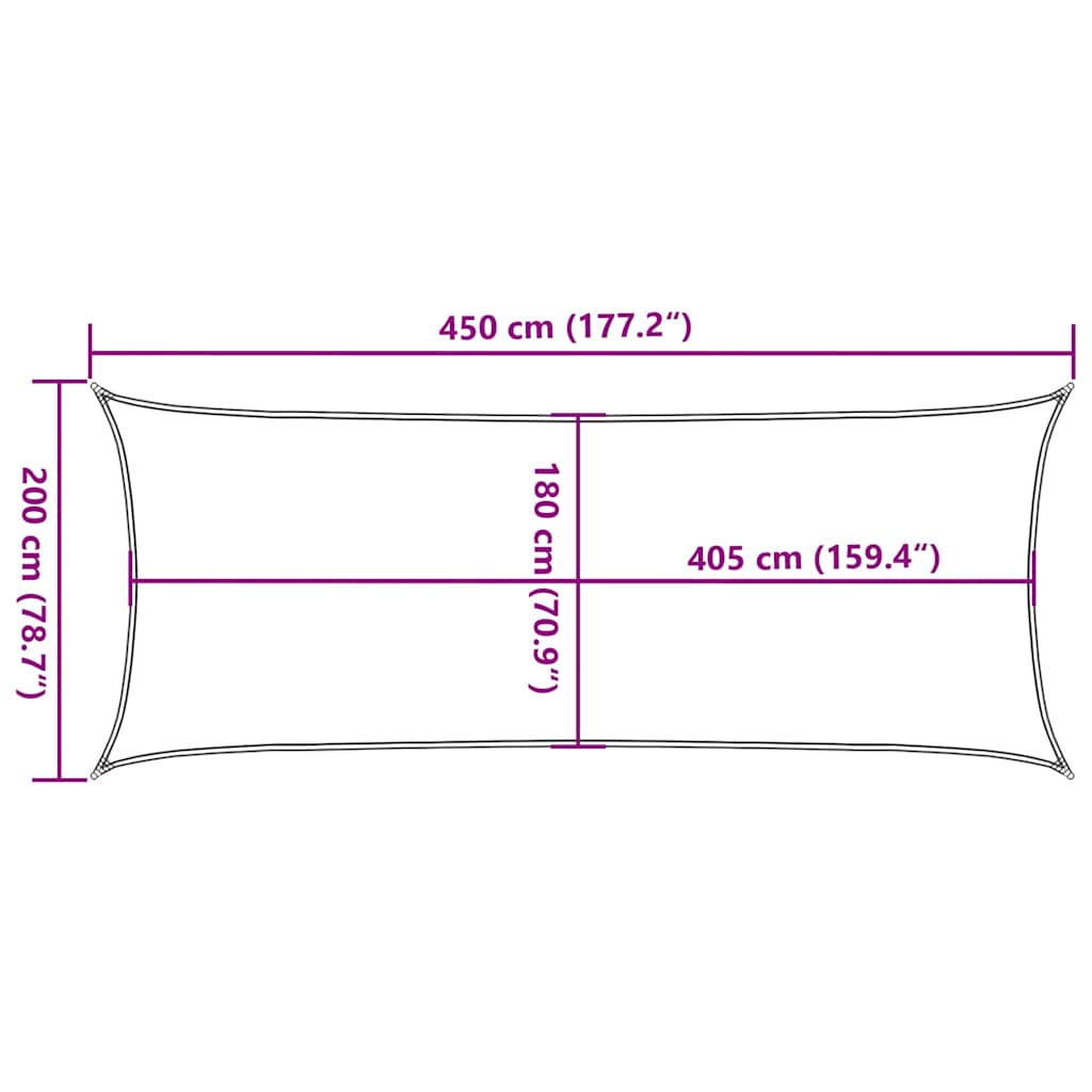 vidaXL Żagiel przeciwsłoneczny, 160 g/m², czerwony, 2x4,5 m, HDPE